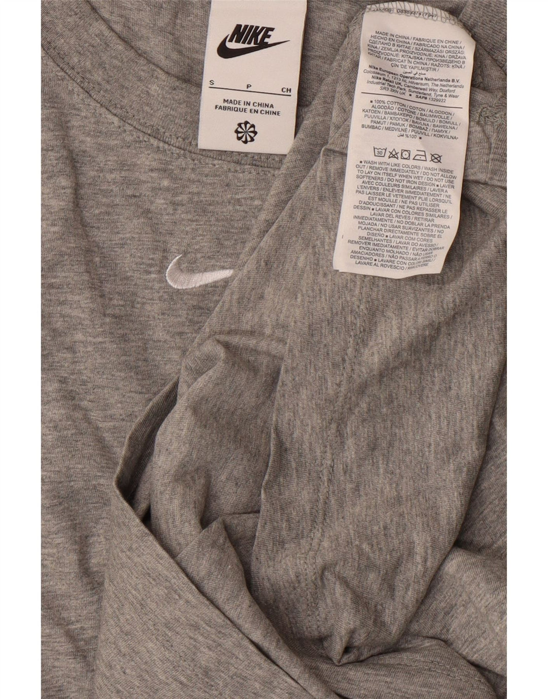 NIKE Mens T-Shirt Top Small Grey Cotton