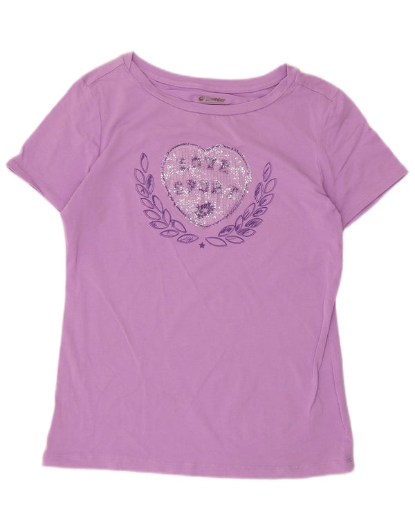 Lotto Grafik-T-Shirt für Damen, UK 18, XL, Lila, Baumwolle