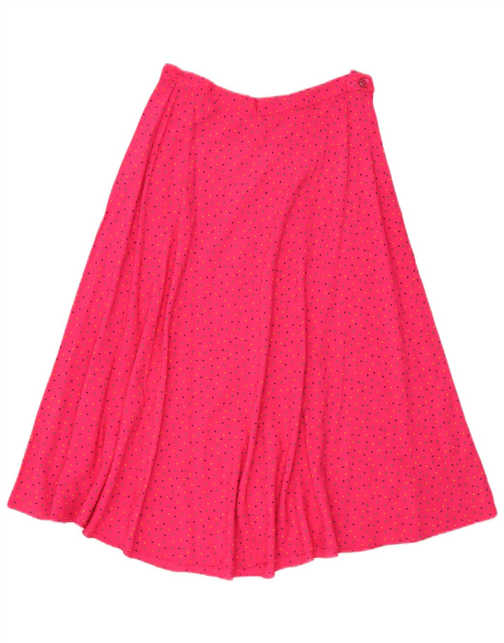 Vintage Damen A-Linie Rock W26 Klein rosa gefleckt