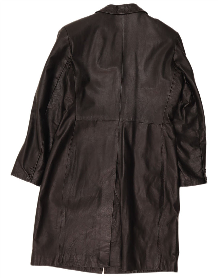 Vintage Damen Ledermantel IT 48 XL Schwarzes Leder