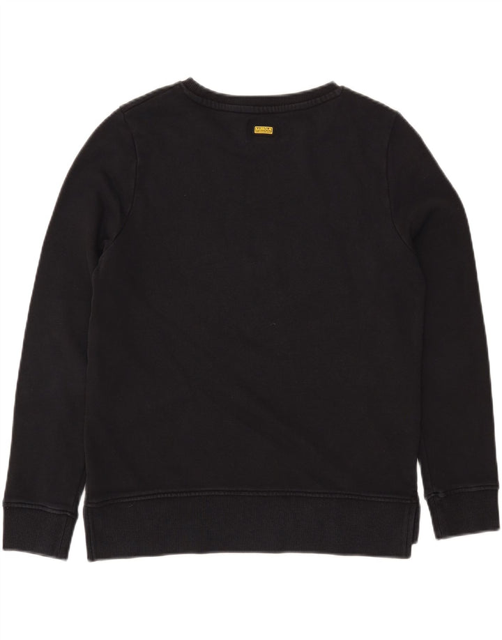 BARBOUR Damen Grafik-Sweatshirt-Pullover UK 10 Small Schwarz Baumwolle