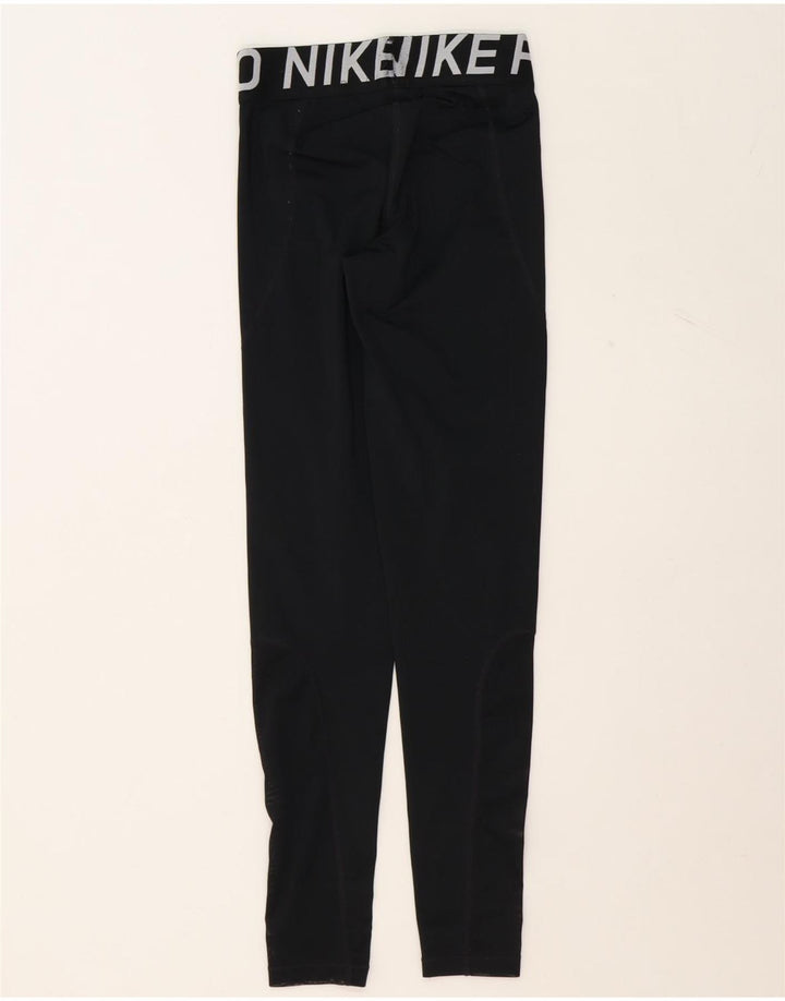 NIKE Womens Graphic Leggings UK 10 Small Black Vintage Nike and Second-Hand Nike from Messina Hembry 