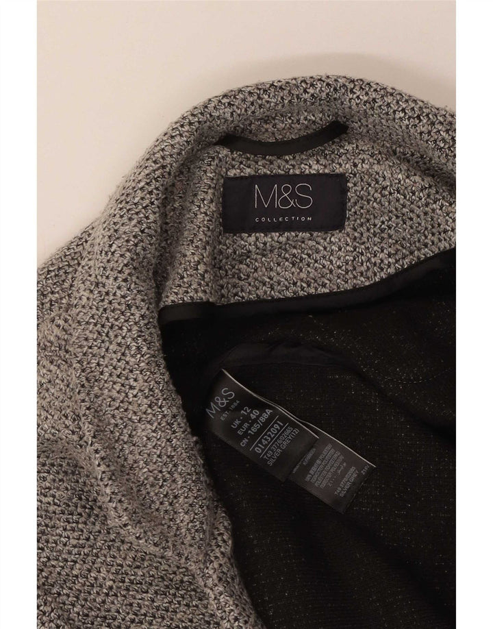Marks & Spencer Damenmantel UK 12 Mittelgraues Polyester