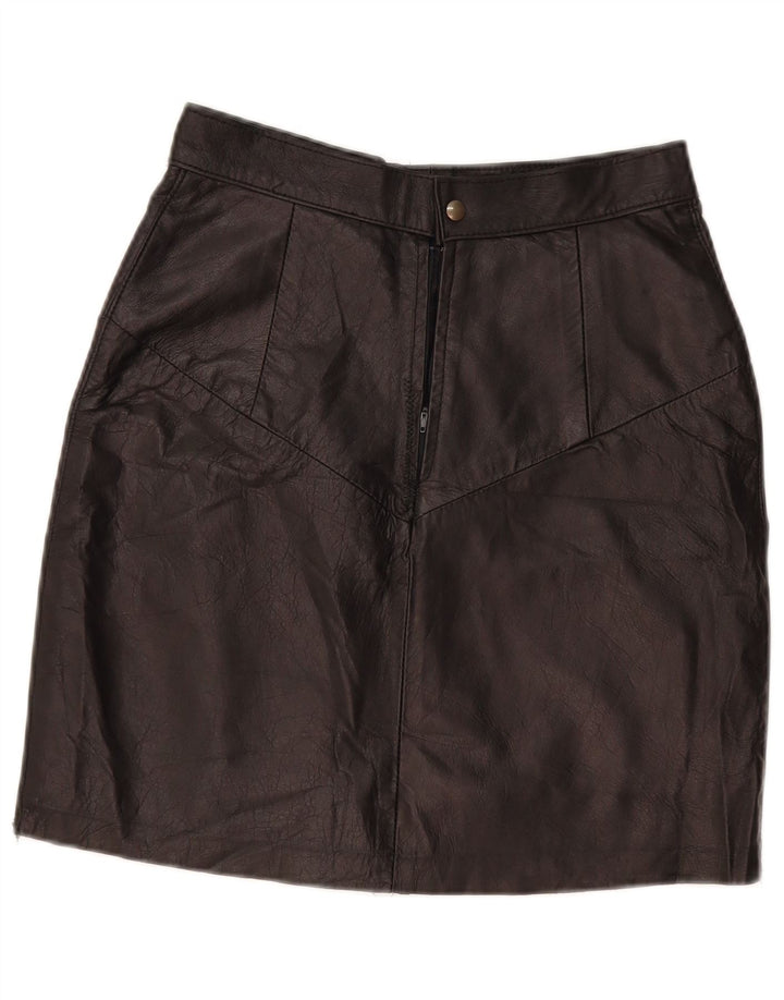 Vintage Damen Lederrock W28 Medium Schwarz