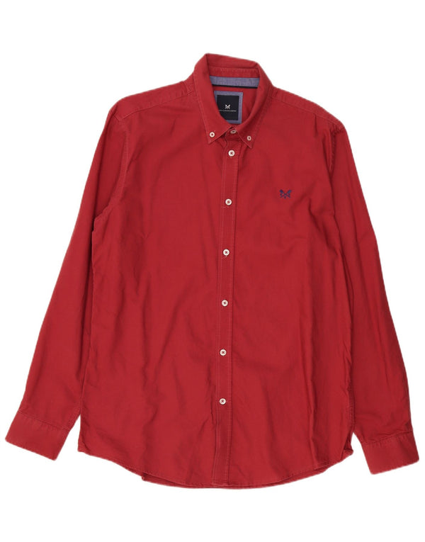 Crew Clothing Herren Slim-Fit-Hemd, Größe L, aus roter Baumwolle