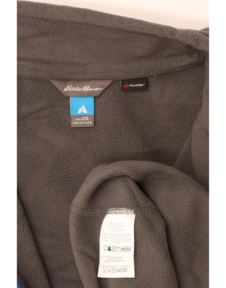 EDDIE BAUER Herren-Fleecepullover mit Reißverschluss, 2XL, Grau, Polyester
