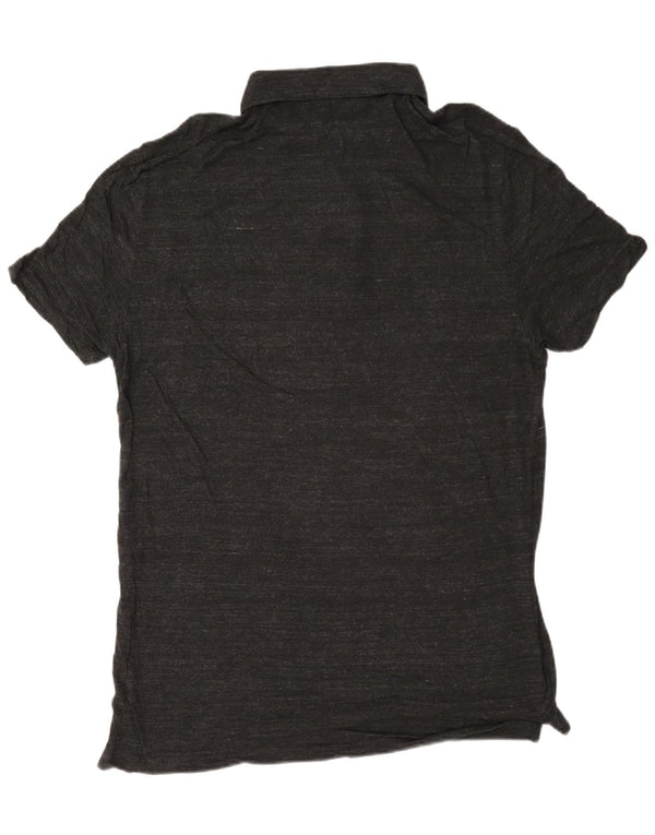 All Saints Herren-Poloshirt, groß, grau meliert
