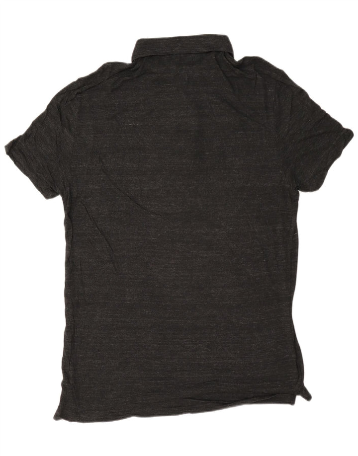 All Saints Herren-Poloshirt, groß, grau meliert