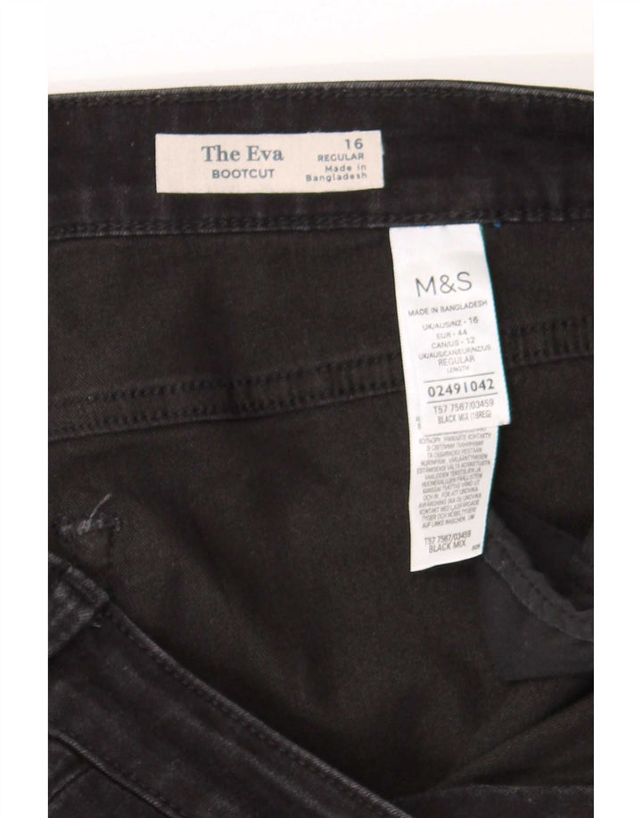Marks & Spencer Damen The Eva Bootcut Jeans UK 16 Large W34 L30 Schwarz