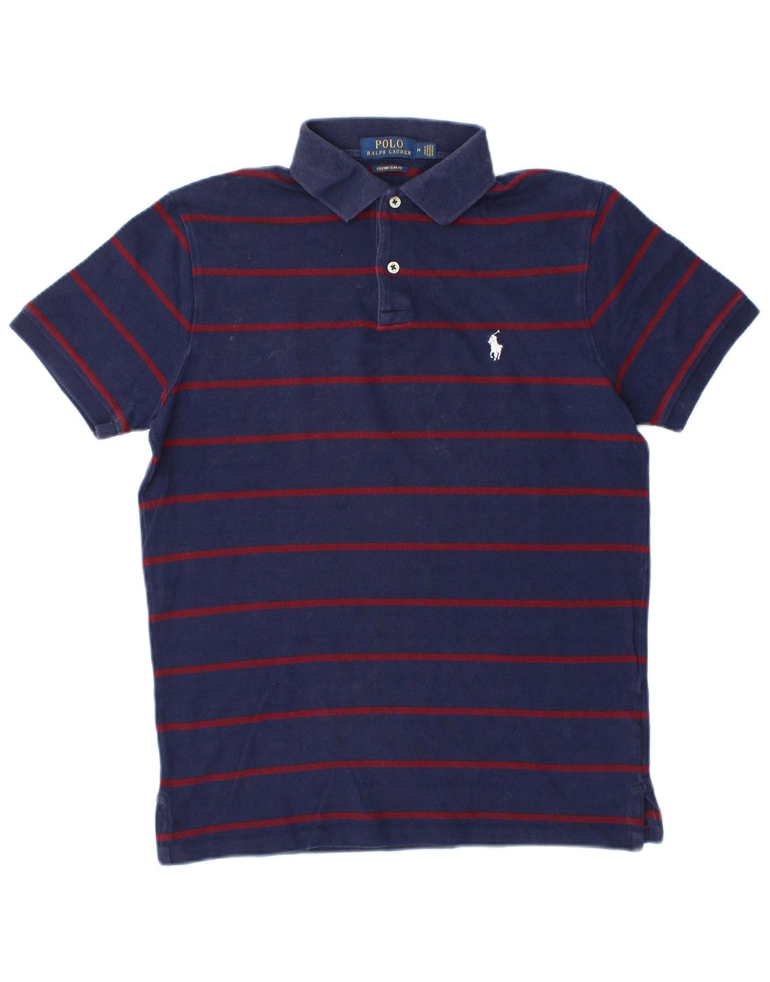 POLO RALPH LAUREN Herren-Poloshirt mit schmaler Passform, mittleres Marineblau gestreift