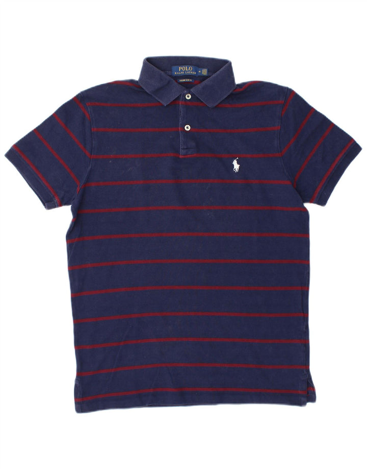 POLO RALPH LAUREN Herren-Poloshirt mit schmaler Passform, mittleres Marineblau gestreift