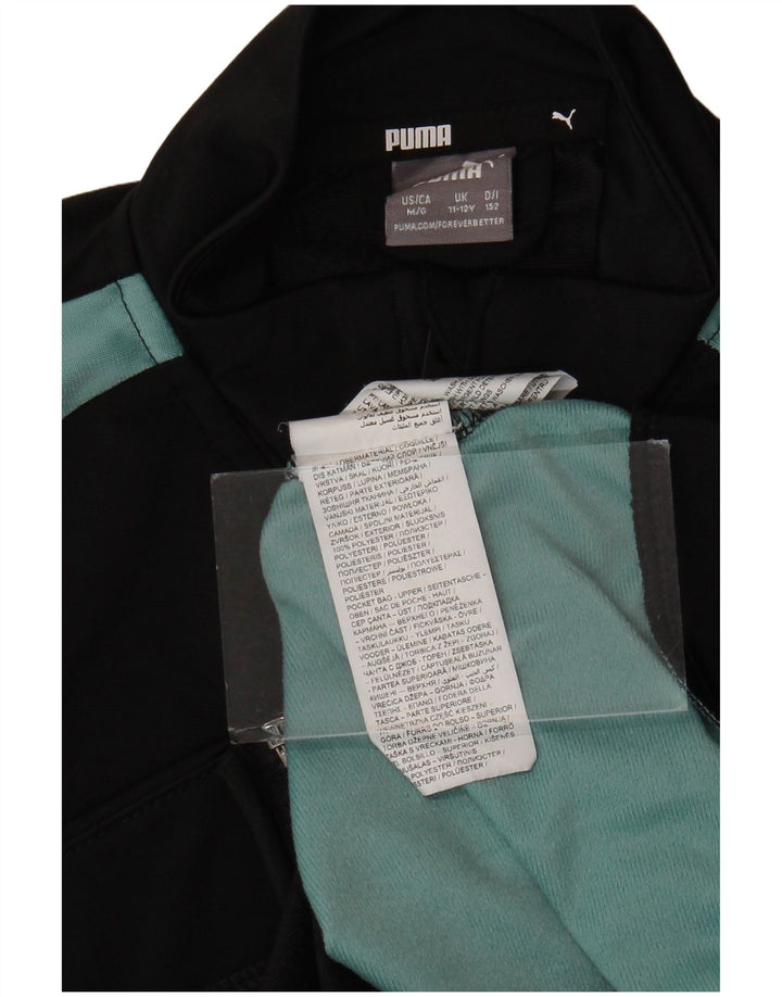 Puma Jungen-Trainingsanzug-Top-Jacke, 11–12 Jahre, Mittelschwarz, Farbblock