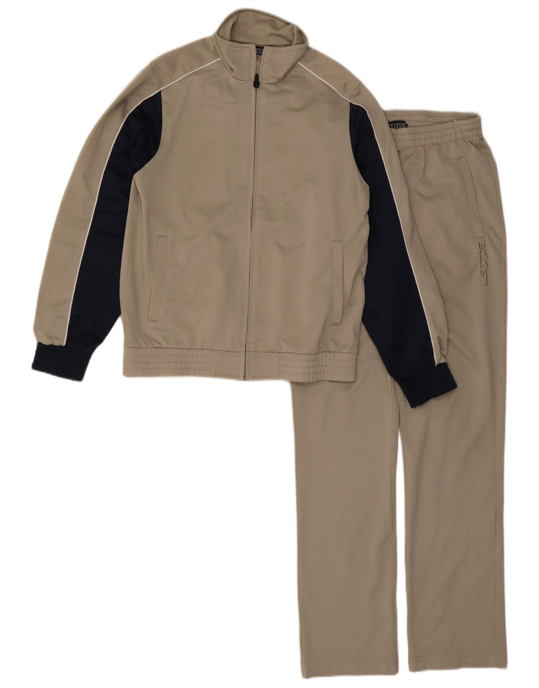 KAPPA Herren-Trainingsanzug, klein, beige, Farbblock-Polyester