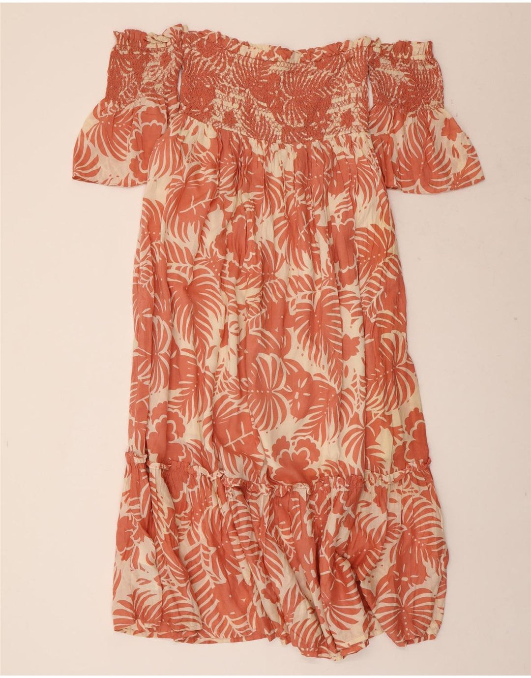 PEPE JEANS Schulterfreies Damenkleid UK 8 Small Pink Floral Viscose