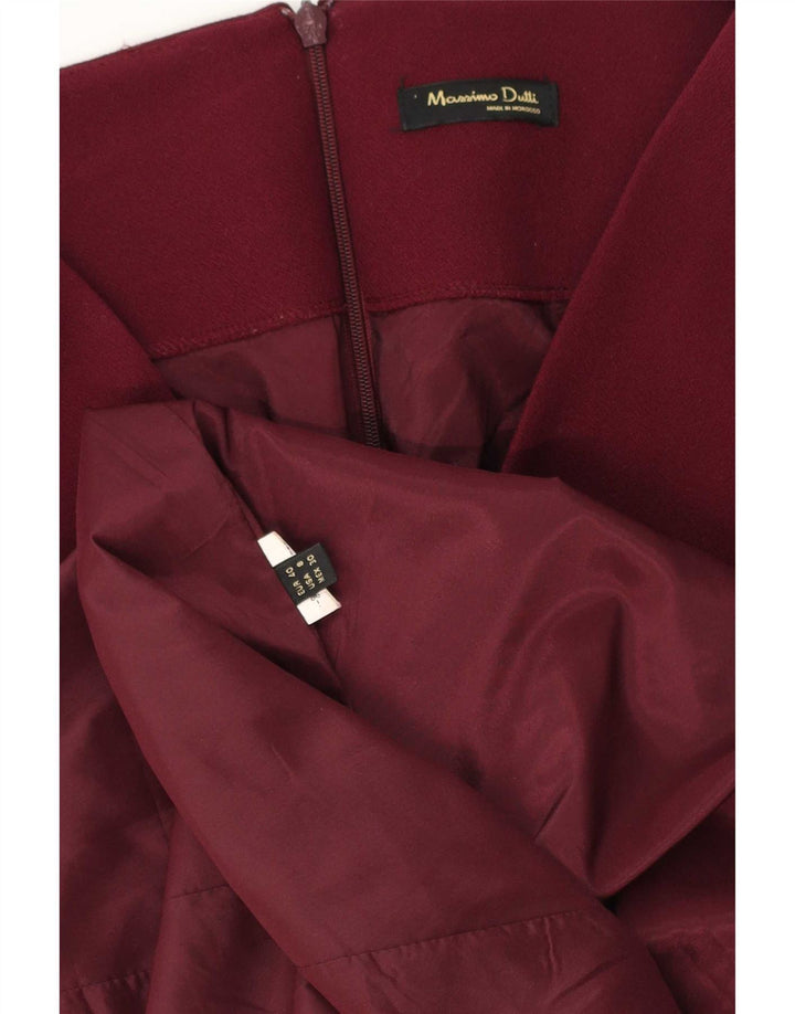Massimo Dutti Damen-Etuikleid mit 3/4-Ärmeln, EU 40, mittleres Burgunderrot