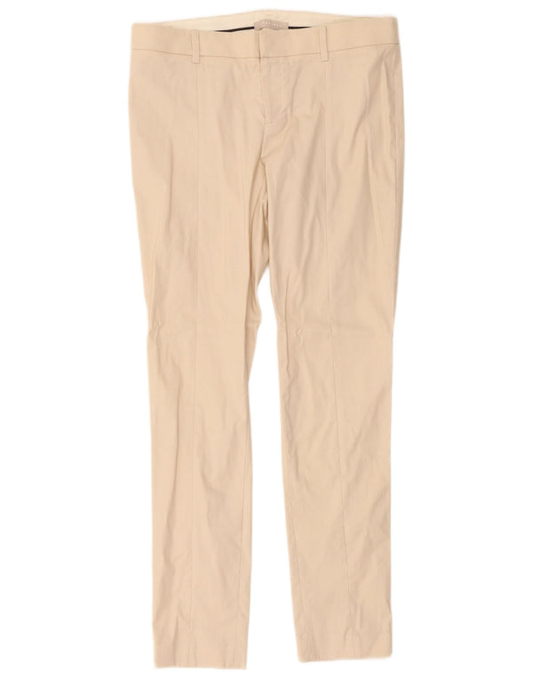 Stefanel Damen Slim Freizeithose IT 42 Medium W34 L30 Beige Baumwolle