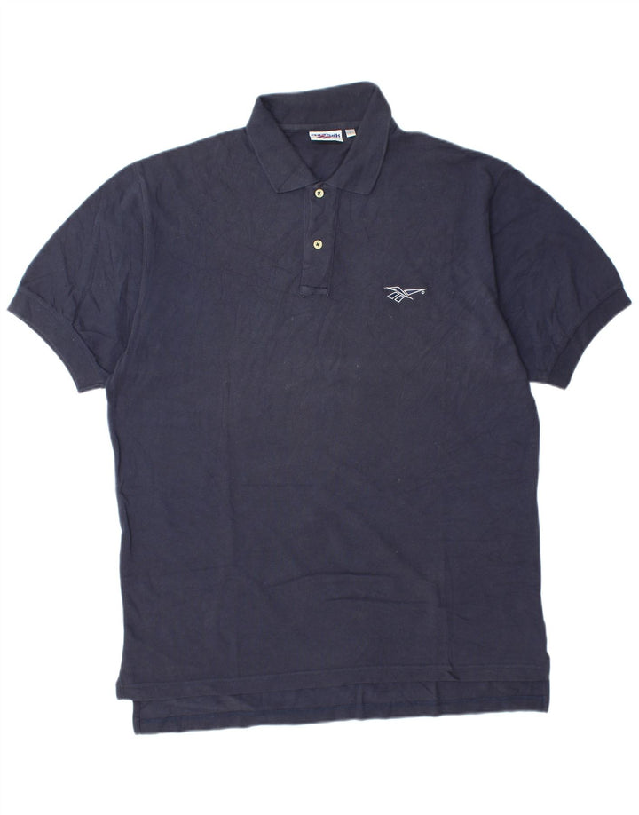 Reebok Herren-Poloshirt, groß, marineblau, Baumwolle