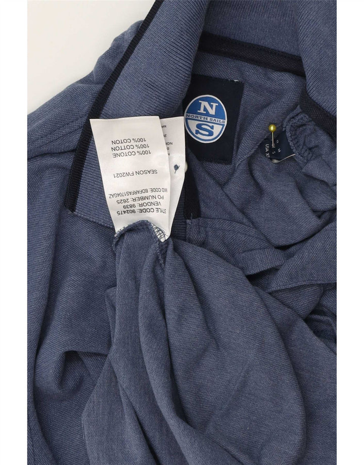 North Sails Herren-Poloshirt aus mittelblauer, gestreifter Baumwolle