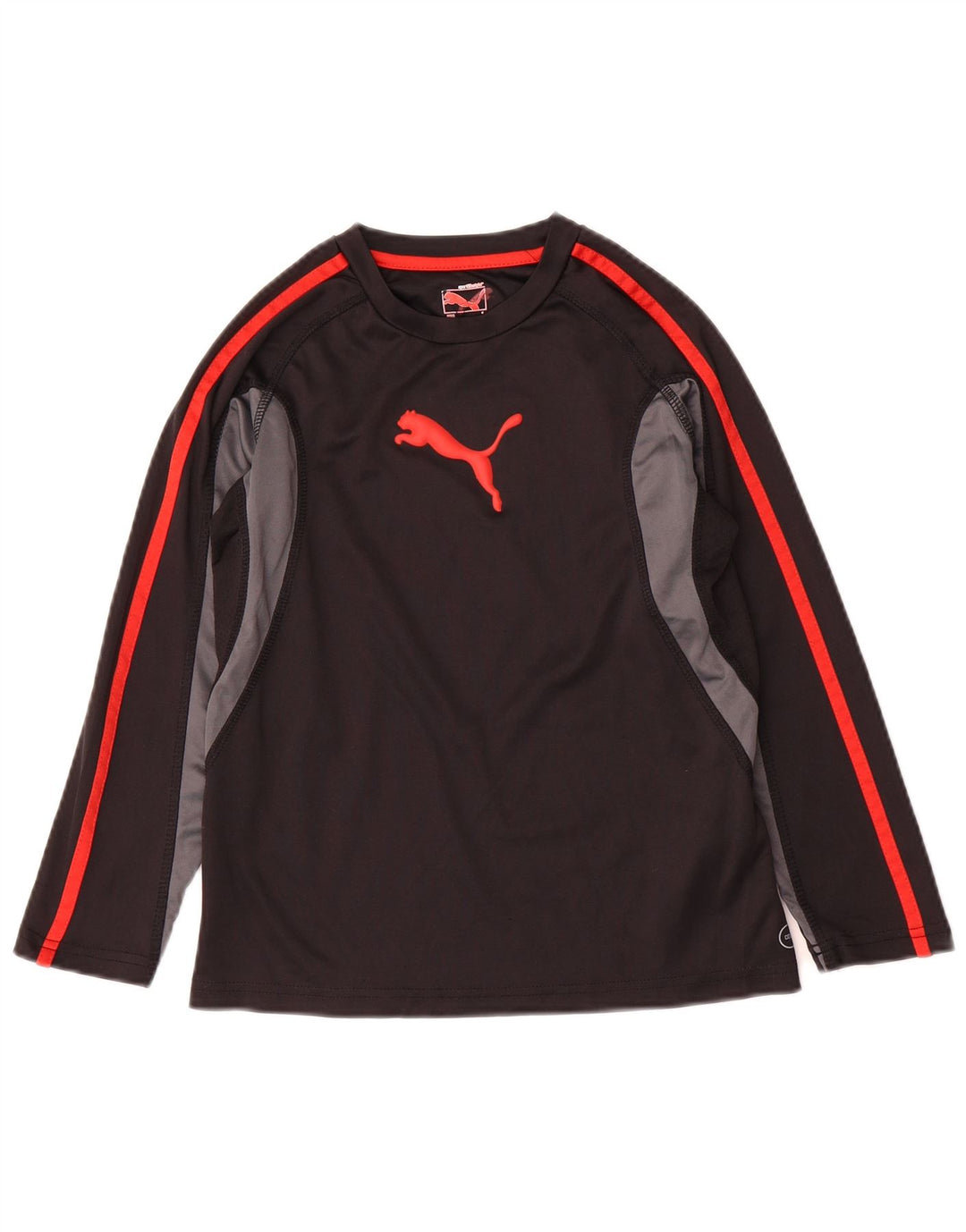 PUMA Jungen Graphic Top Langarm 7–8 Jahre S Schwarz Farbblock