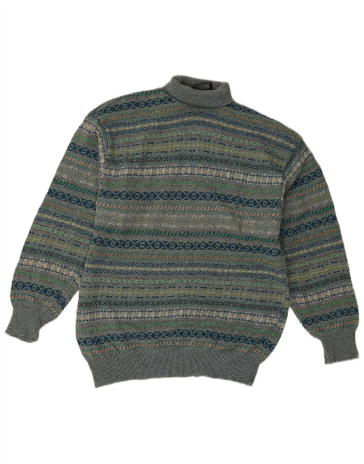 Malagrida Rollkragenpullover für Herren, mittelgroß, mehrfarbig, Fair-Isle-Wolle