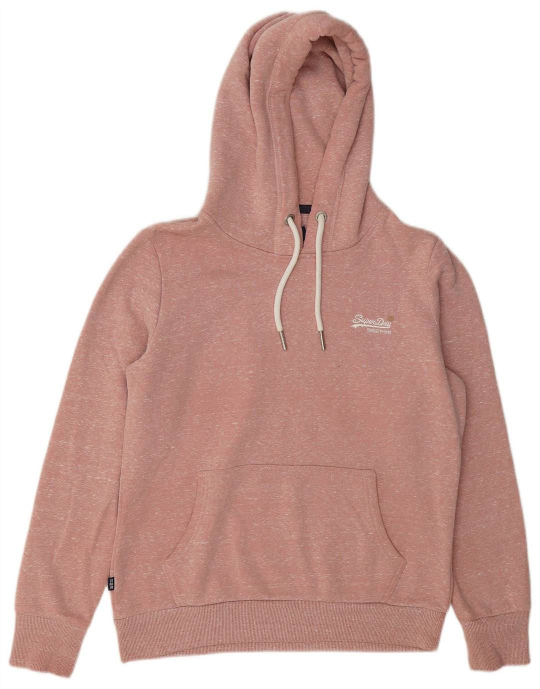Superdry Damen Kapuzenpullover UK 12 Mittelrosa meliertes Polyester