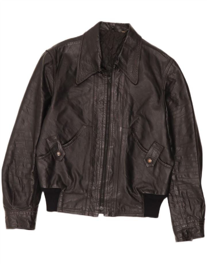 Fibok Herren Lederjacke IT 54 2XL Schwarz