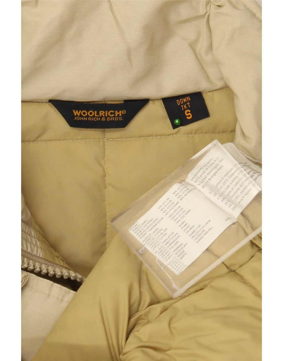 Woolrich Damen Übergroßer gepolsterter Mantel UK 10 Small Beige Nylon