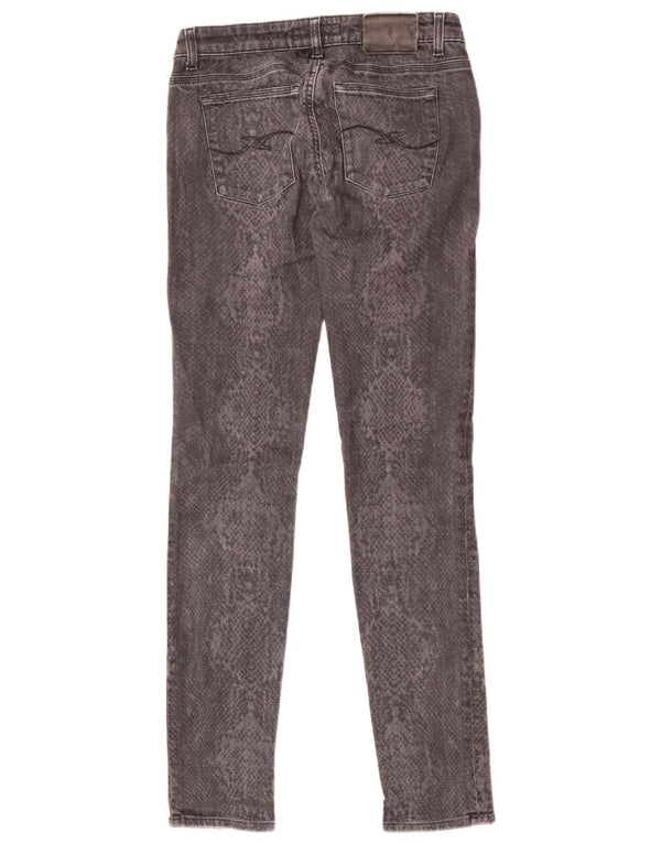 Trussardi Damen Skinny Jeans IT 40 Small W26 L31 Schwarze Baumwolle mit Animal-Print