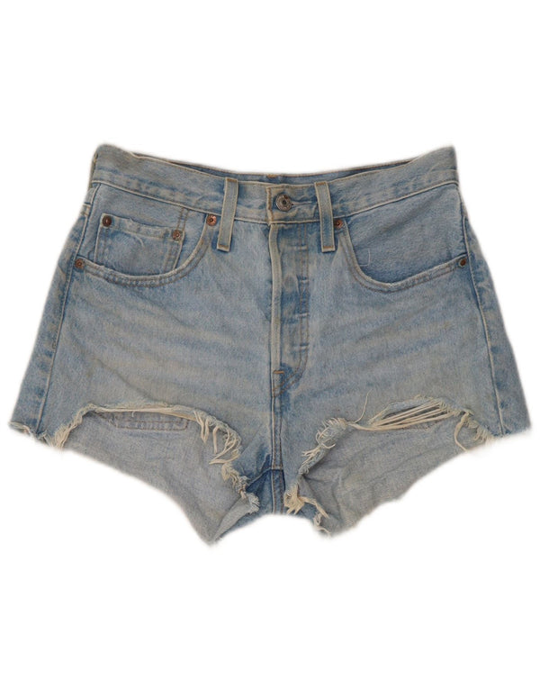 Levi's Damen 501 Distressed Denim Shorts W26 Small Blaue Baumwolle