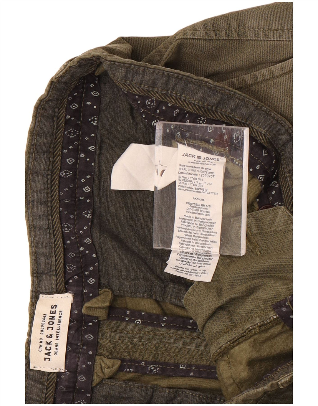 Jack & Jones Herren Chino-Shorts, Größe L, W34, Khaki, Baumwolle