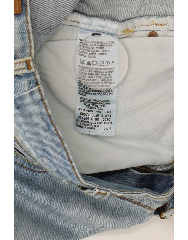 Levi's Damen 571 Slim Jeans W31 L34 Blaue Baumwolle