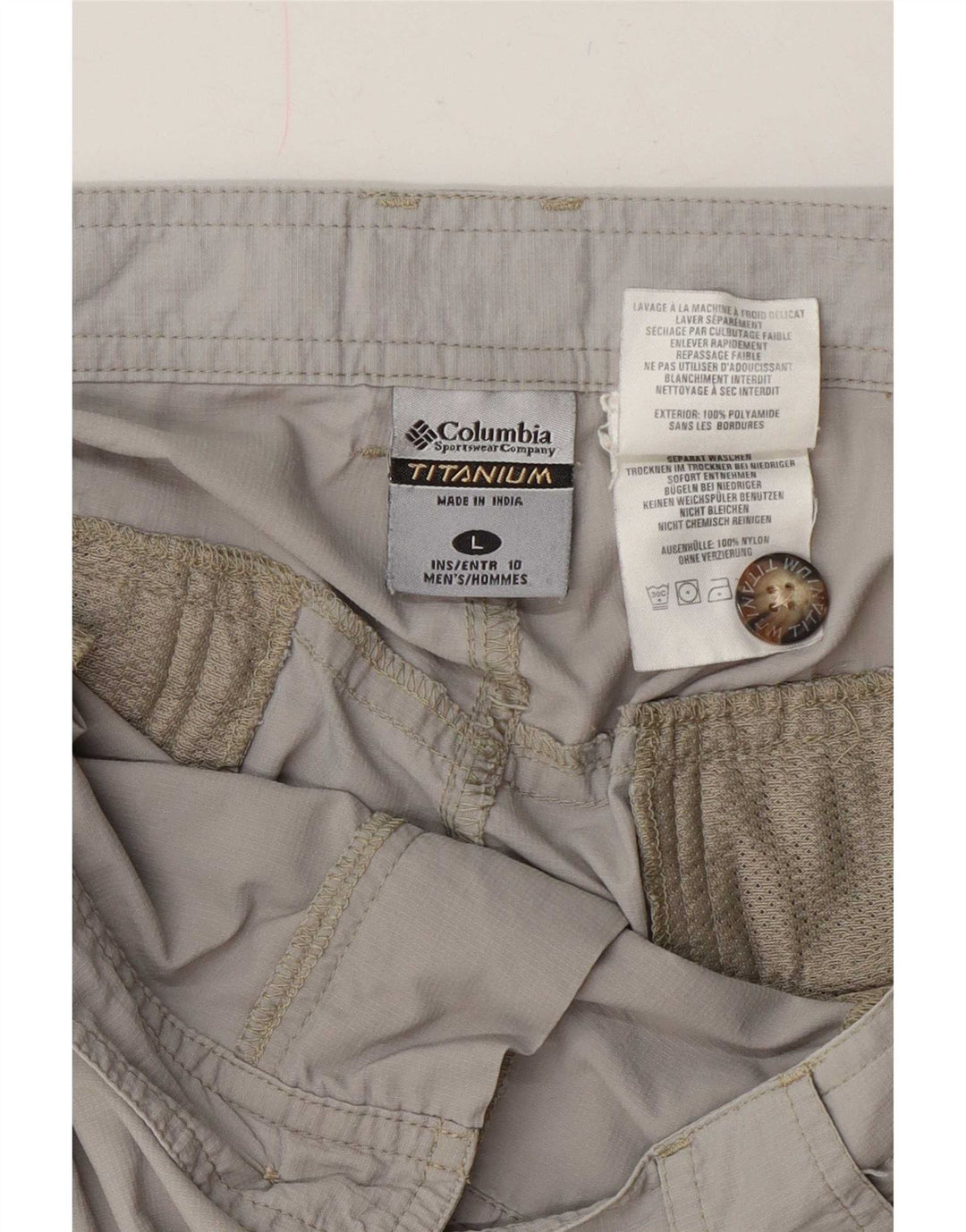 Columbia Herren Titanium Cargo Shorts Large W36 Graues Polyamid