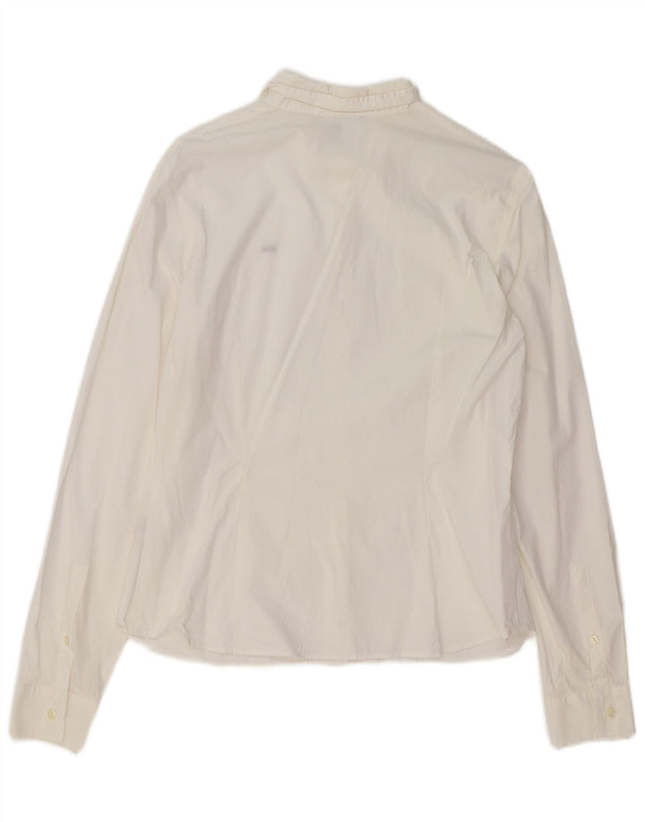 LACOSTE Womens Shirt Size 42 Medium White Cotton