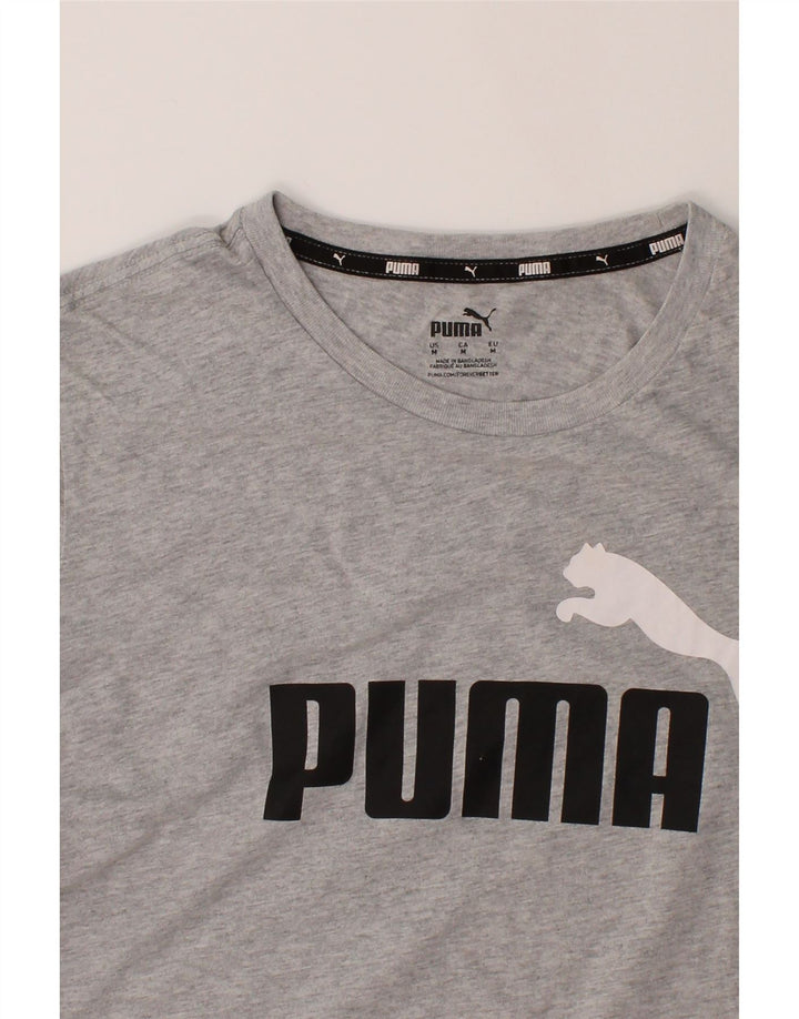 PUMA Mens Graphic T-Shirt Top Medium Grey Cotton Vintage Puma and Second-Hand Puma from Messina Hembry 