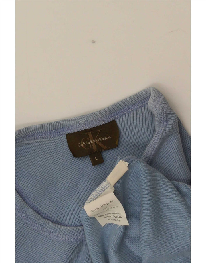 Calvin Klein Herren T-Shirt Top Large Blau Baumwolle