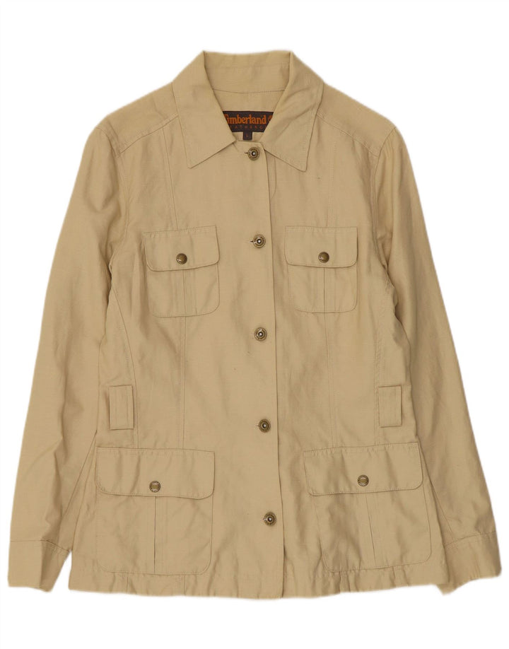Timberland Damen Utility-Jacke UK 14 Large Beige Leinen