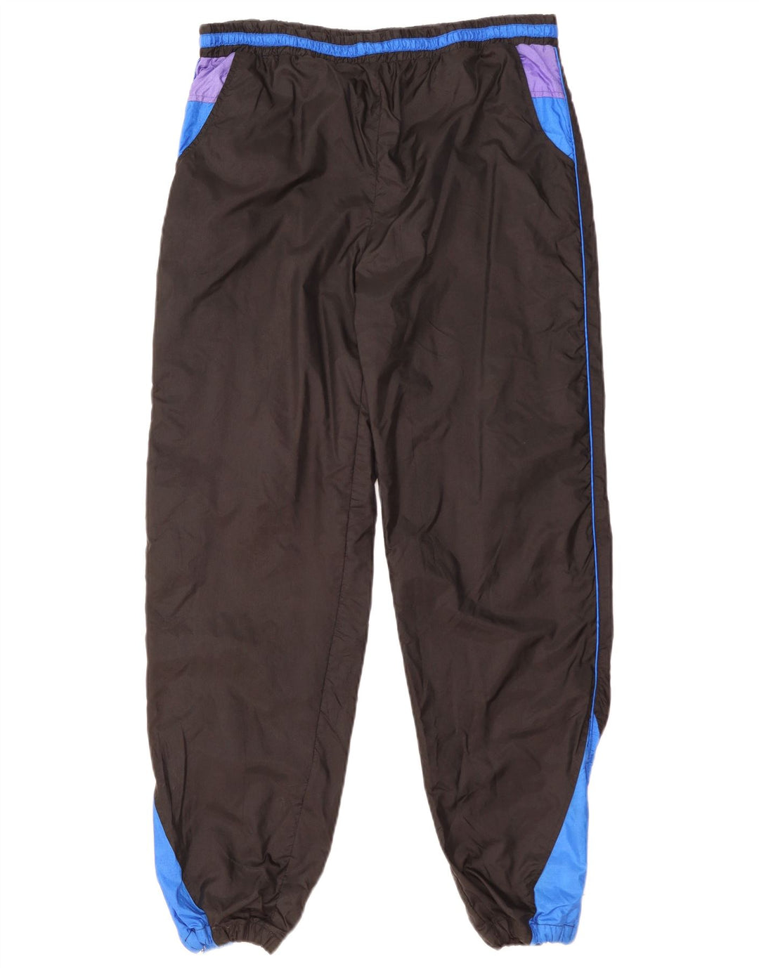 Vintage Herren-Trainingshose, Jogginghose, Mittelschwarz, Colourblock-Nylon
