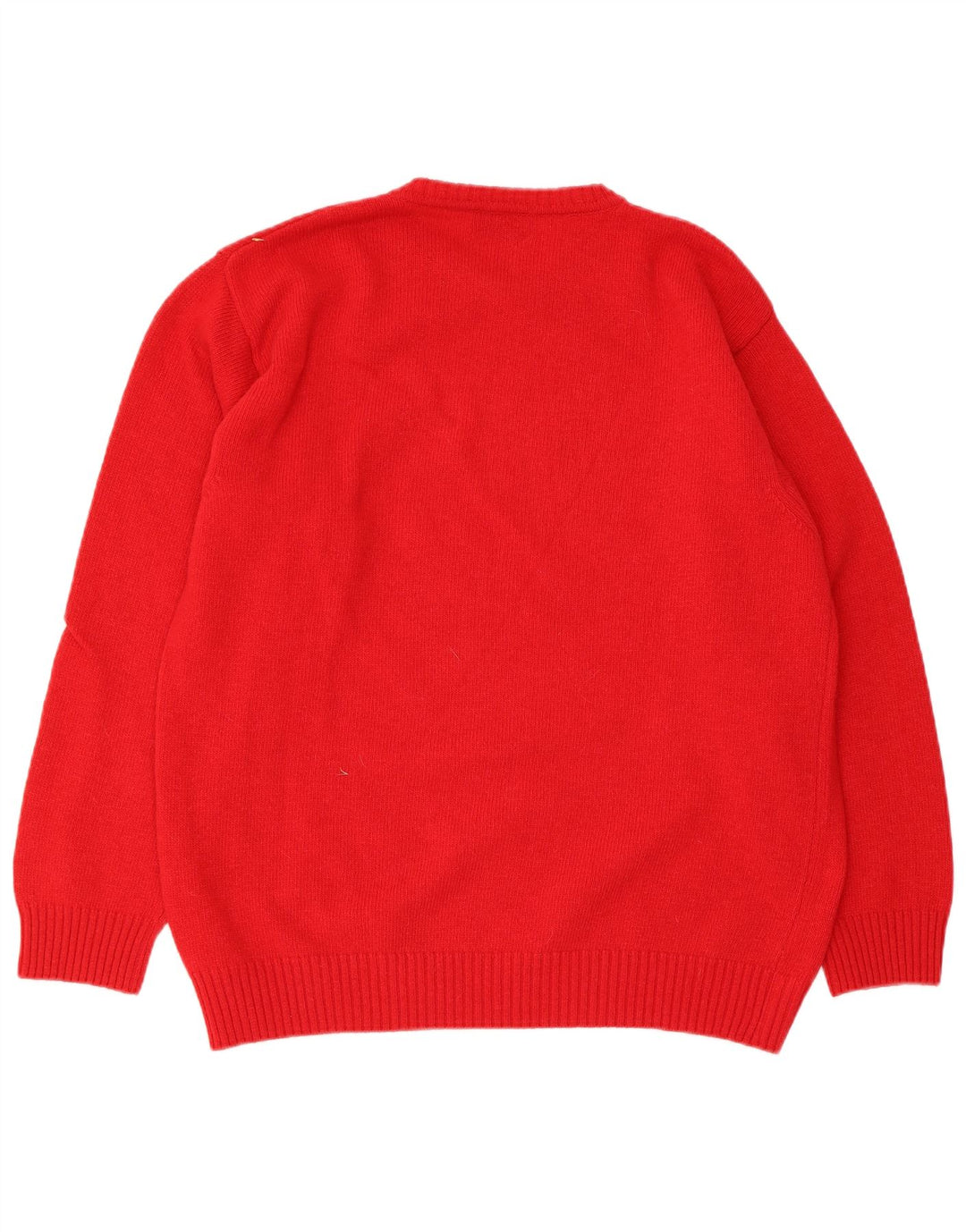 Sergio Tacchini Herren-Pullover mit Rundhalsausschnitt, mittelrote Wolle