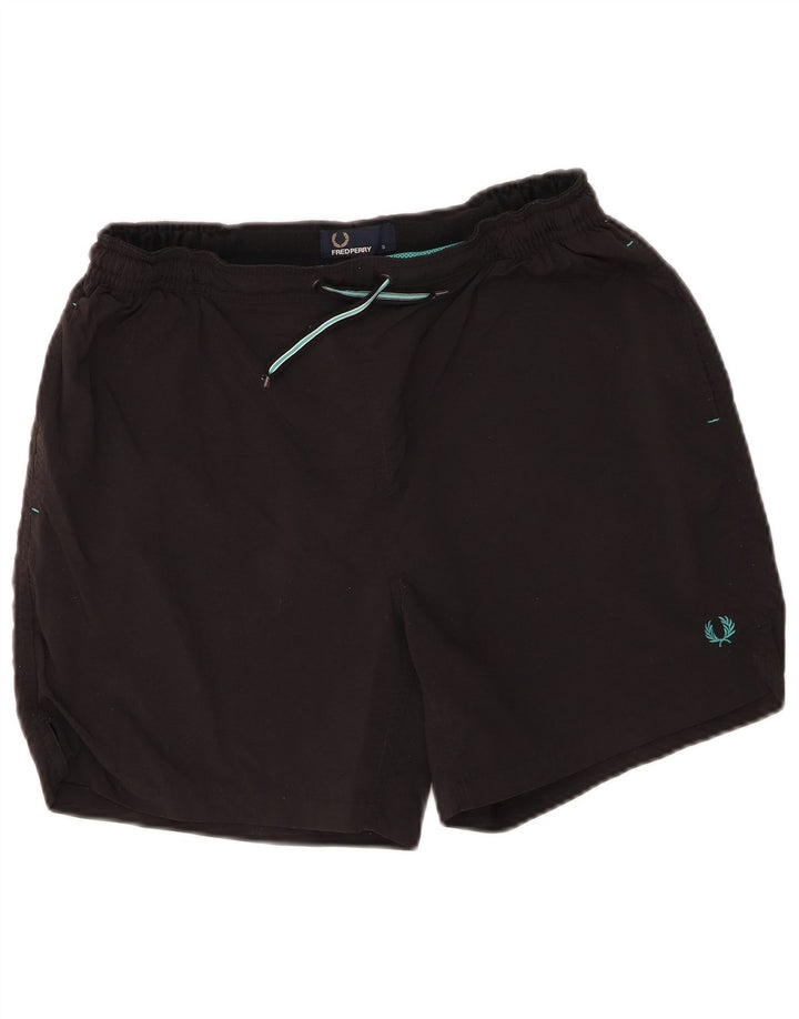 Fred Perry Herren-Badeshorts, Größe S, Schwarz, Polyamid