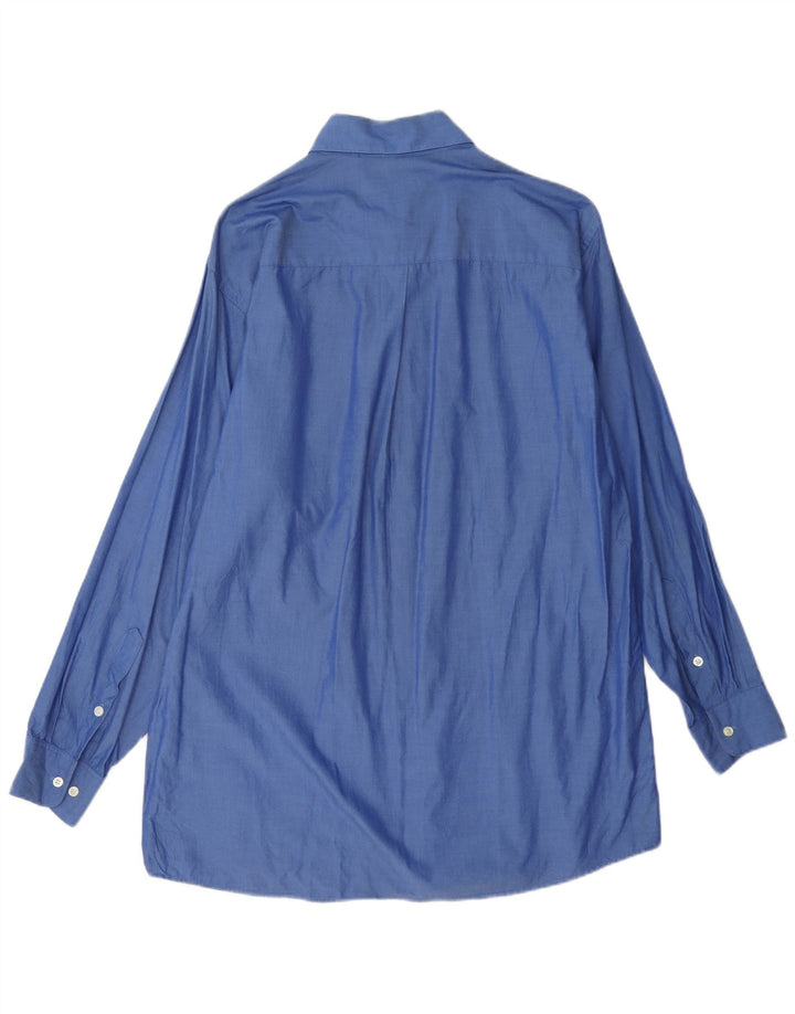 Dkny Herrenhemd, Größe 16, groß, blaue Baumwolle