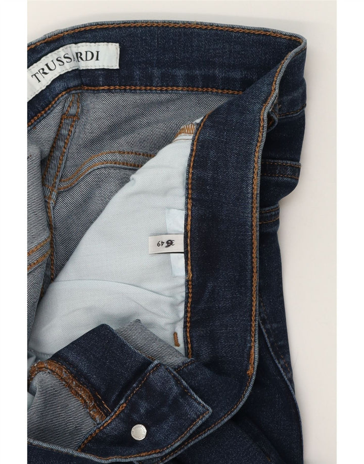 TRUSSARDI Herren Straight Jeans W36 L28 Marineblaue Baumwolle