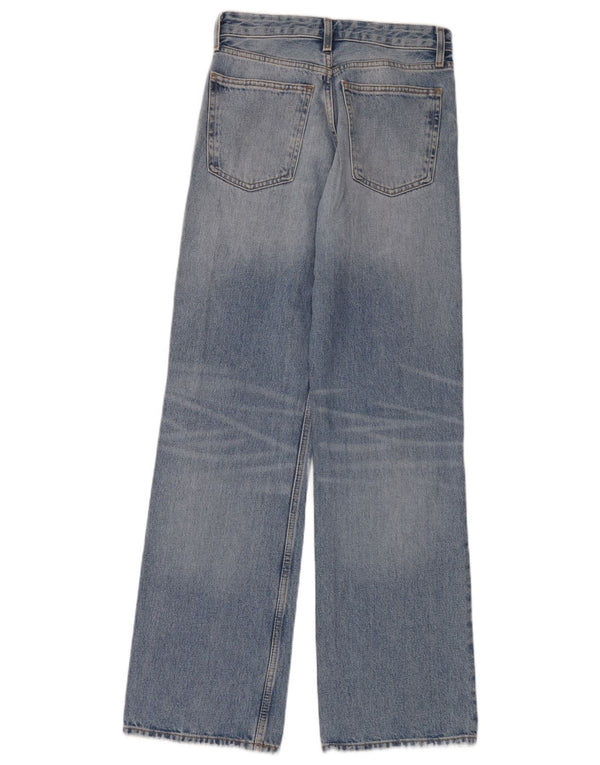 Zara Damen-Jeans mit weitem Bein, EU 38, klein, W28, L34, blaue Baumwolle