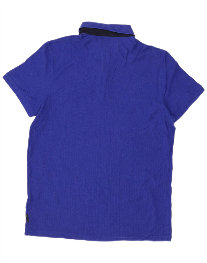 Ted Baker Herren-Poloshirt, Größe 4, groß, blaue Baumwolle