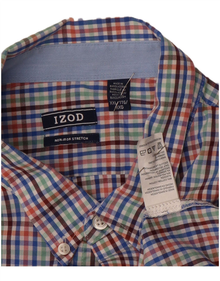 IZOD Herrenhemd 2XL Mehrfarbige Gingham-Baumwolle