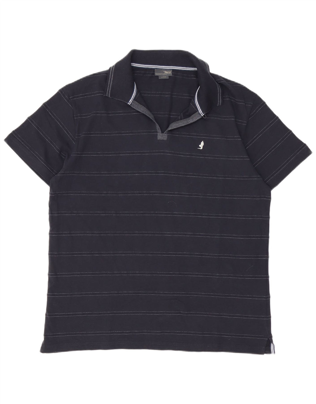 Marlboro Classics Herren-Poloshirt, groß, marineblau, gestreift, Baumwolle