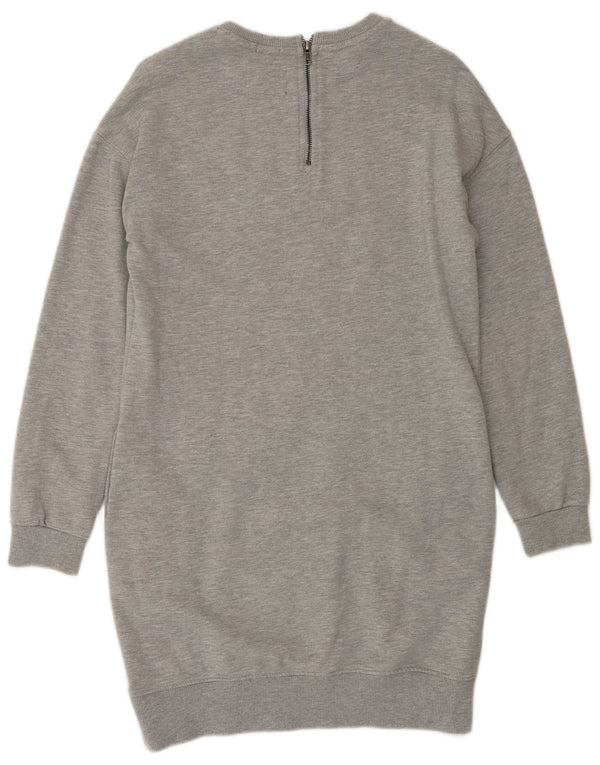 SUPERDRY Damen Sweatshirt-Pulloverkleid in Übergröße mit Grafik, Gr. 10, Größe S, Grau