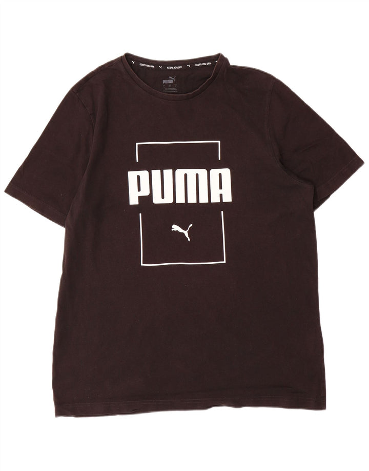 Puma Herren T-Shirt mit Grafik, groß, aus schwarzer Baumwolle