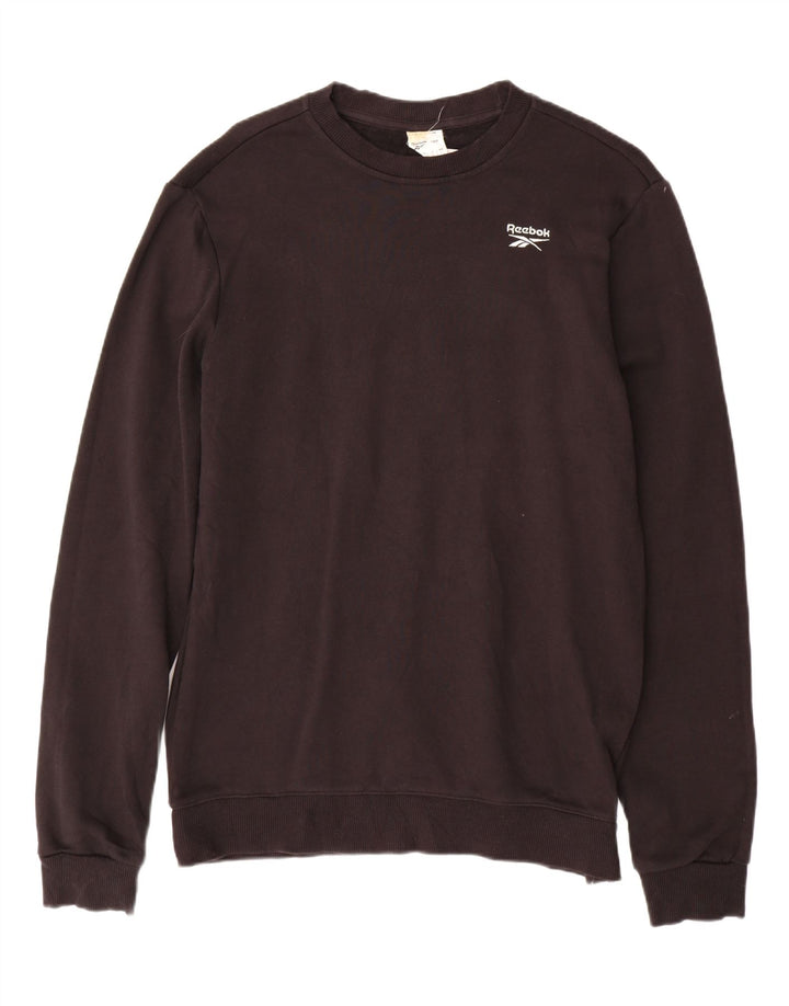 REEBOK Mens Sweatshirt Jumper Small Black Cotton
