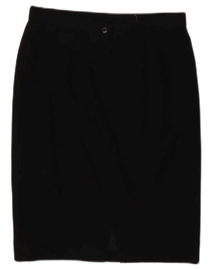 Valentino Damen Gerader Rock IT 44 Medium W28 Schwarze Wolle