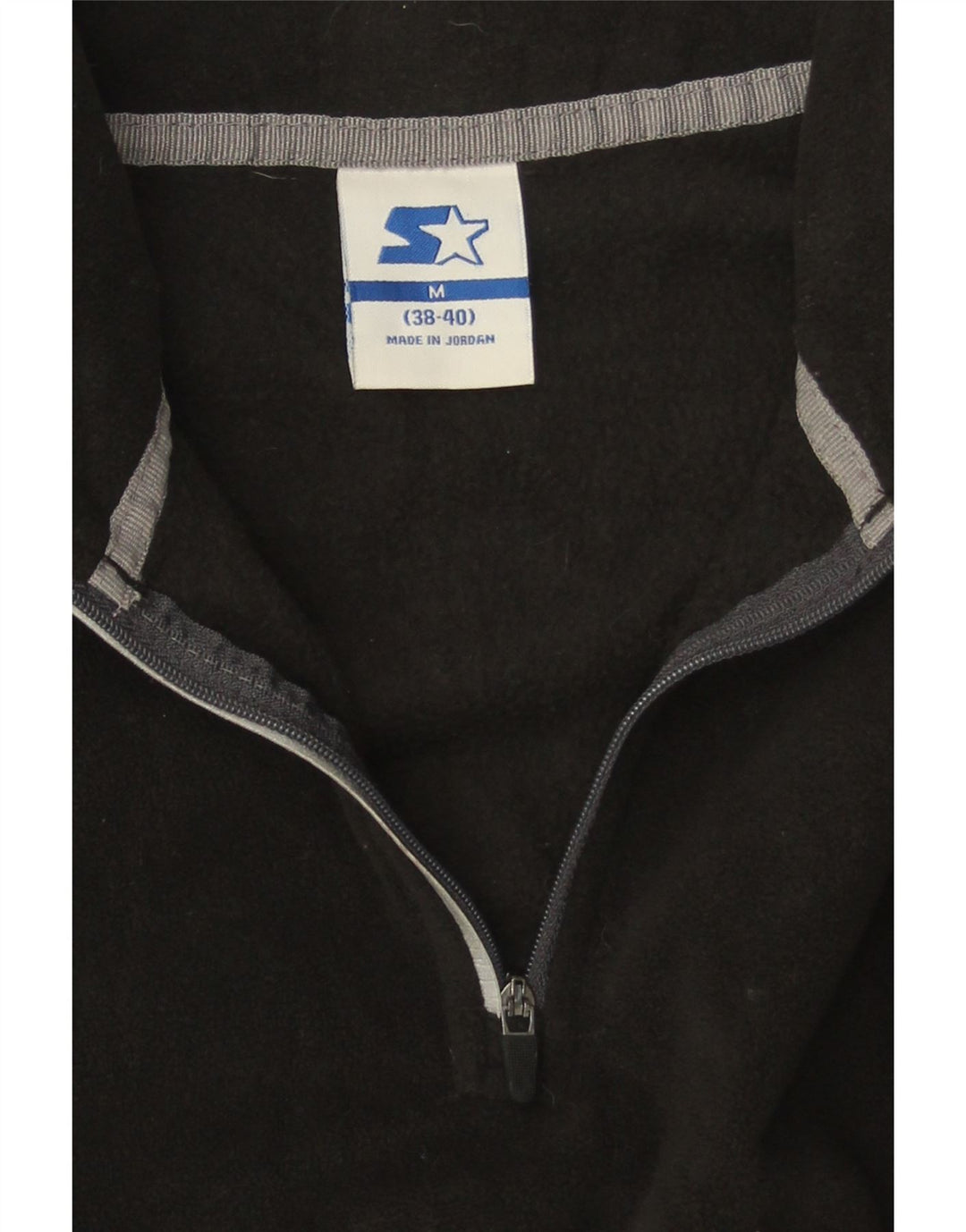 STARTER Herren-Fleecepullover mit Reißverschluss am Hals, UK 38/40, mittelschwarzes Polyester